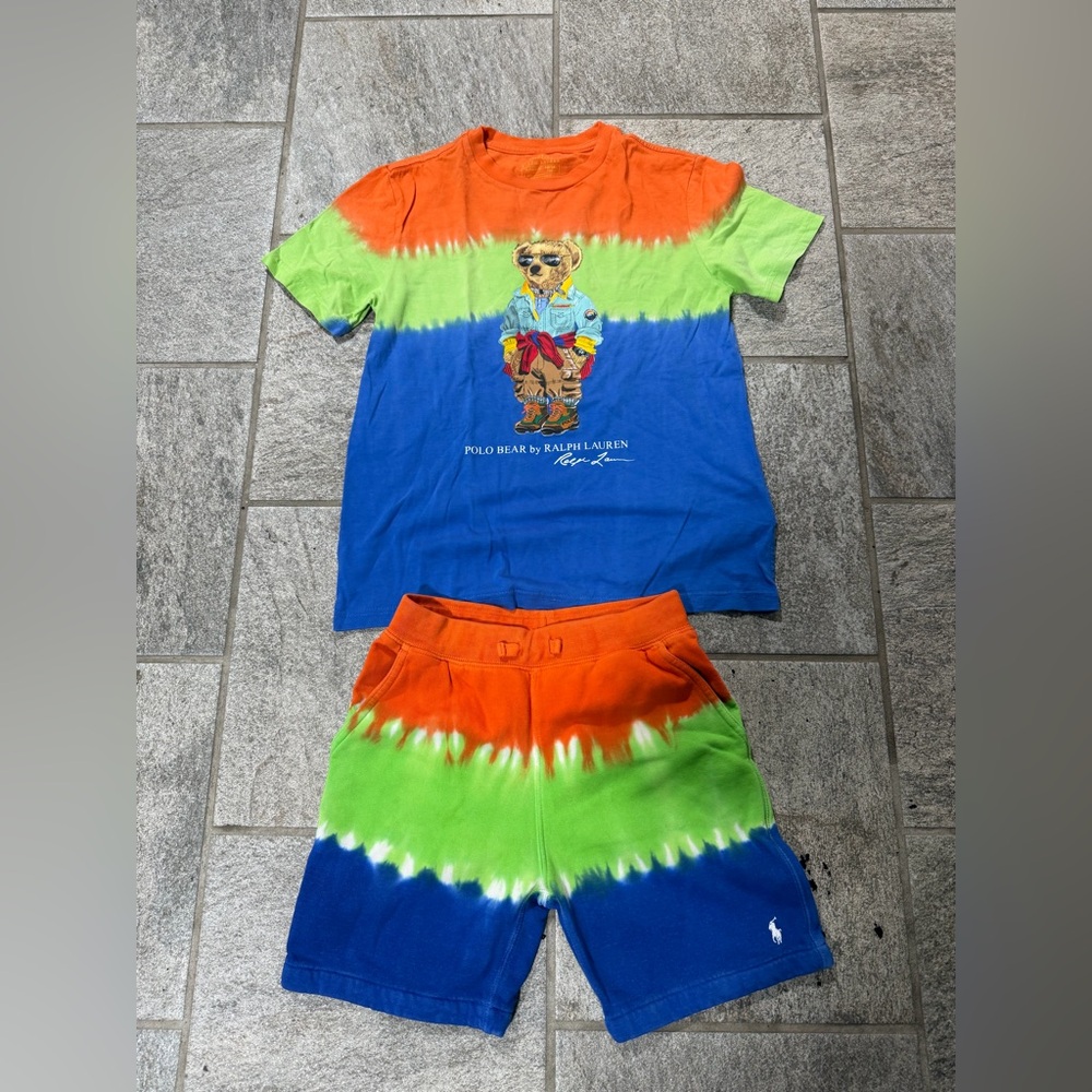 Polo by Ralph Lauren kids Tie-Dye Shirt and Shorts Matching Set